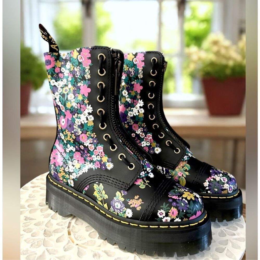 Dr. Martens Sinclair Hi Vintage Floral Boots Women’s 7 EU 38 Platform Zip Combat